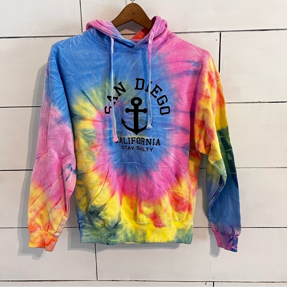 Destinations San Diego Tie Dye Hoodie. Size Small.
